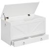 HOOBRO Cassapanca Contenitore 100 cm con Cassetto, Panca Portaoggetti, Panca da Ingresso per Cambio Scarpe, Portata 100 kg, Cerniere di Sicurezza, Apertura a U, Facile da Montare, Bianco EWT710CW01G1