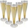 CHALVIOR Flute da Champagne Eleganti in Plastica, 135ml, Trasparenti, Resistenti e Riutilizzabili, Facile da pulire, alta qualità Flute,per Feste, Compleanni, Matrimoni, Capodanno.