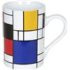 Konitz Könitz Bauhaus Collection Tazza da caffè con manico, tazza con manico (Mondrian small)
