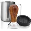 KYONANO Caffè Tamper 51 mm, Viene fornito con tampone pressatore, brocca per il latte [350 ml], e-book 0