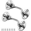 EUGENEKELLY 2 ganci tempesta in acciaio inox, chiavistelli e bulloni per serrature, ganci temporanei con occhiello per cabina, in acciaio inox, con 8 viti di montaggio (3 pollici)