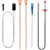TRUEIN 5 Pezzi Stura Lavandini e Scarichi, Sonda Sturatubi 160 cm con Pinza per Artigli Flessibile, Spazzole per Pulizia Tubi, Molla Sturatubi per Cucina Bagno WC