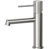 Krobec Rubinetto per lavabo,Rubinetto Bagno Lavabo,Miscelatore lavabo bagno,Rubinetto bagno, miscelatore monocomando per Bagno,Design zigrinato,Nucleo valvola in ceramica,Nichel spazzolato.