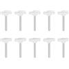 QUARKZMAN 10 Pezzi Manopole Aletta T Viti Testa Zigrinata M5 x 40mm Filettatura Maschio Standard Manopole T/Z Plastica Maniglie Regolabili Manopole Serraggio Mano Vite Testa Zigrinata Bianco