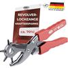 Famex 3519 - Punzonatrice a revolver con sostegno a leva, ca. 70% risparmio di forza - Pinza Fustellatrice Fori