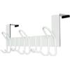 SKOLOO Ganci sopra la porta - per porte fino a 1-3/4 '' di spessore, appendiabiti in metallo con 11 ganci, appendiabiti sopra la porta per cappotti, cappelli, asciugamani, bianco
