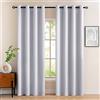 MIULEE Tende Oscuranti per Interni 2 Pezzi, Tenda Grigio Bianco Moderna per Soggiorno, Tenda Oscurante Finestra Camera da Letto Salotto, Tende Termiche Isolanti per Interni con Anelli, 2x 140x280 CM