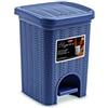 Stefanplast Elegance Pattumiera Rattan, Plastica, Blu, 20x20.5x27.5 cm, 1 unità