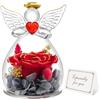 Miofula Festa della Mamma Idee Regalo Mamma Nonna,Rosa Stabilizzata Figurine Angelo Regalo Donna Compleanno,Rosa Eterna Regali Festa della Mamma,Fiori Stabilizzati Regali Donna Fidanzata Anniversario