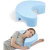 Strixorn Cuscino Anti Apnea Notturna e Roncopatia, Cuscino per Dormire sul Fianco con 4 Fori per Braccia, Ergonomico per Cervicale e Spalle, Rivestimento in Puro Milk Silk, 52x44x14 cm