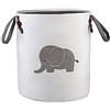 JIUJ Cesto portaoggetti rotondo pieghevole in cotone per la cameretta dei bambini, giocattoli, biancheria, vestiti del bambino, cesti regalo (elefante) (grigio)
