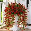 Aisamco 4 Fiori Appesi Esterno UV Resistente | Seta finta, Foglie eucalipto, Fioriera esterna, Portico patio balcone, Vigne appese