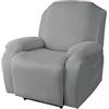 FANSU Copripoltrona Relax Reclinabile Elettrica Universale, Elasticizzato Copripoltrona 1 posto con Tasche, Fodere Poltrona Relax Lavabile Rimovibile (Grigio)