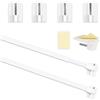 Honeyes Barre per vetri estensibili, senza perchetti, regolabili, asta per tende in PVC per tende in rete e ganci per tenda adesiva, colore: bianco (2 pezzi 40-70 cm)