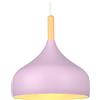 iDEGU Lampadario a Sospensione Retrò 24cm Lampada a Soffitto in Legna Metallo Moderna LED Lampada a Sospensione Stile Scandinavo Plafoniera per Soggiorno Sala da Pranzo Camera da Letto (Viola)