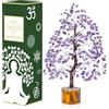 Crocon Albero dei soldi in pietra preziosa di ametista Crocon bonsai per la guarigione regalo per donne pietra dei chakra equilibrio spirituale decor per la casa regali di compleanno per sorelle, 10-12