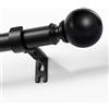 Joydeco Set di aste per tende regolabili, colore nero, 76-236 cm, asta decorativa con tappo in alluminio, per doccia, camera da letto, soggiorno DEY7A