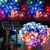 Vegena Impermeabile Luci Fiore Stringa,2 Pezzi 9.5M 50 LED 8 Modalità Fiori di Ciliegio Luci Solari,Giardino Di Fiori Luci Fata,Ghirlanda luminosa Solare Esterna Per Giardino
