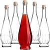KADAX - Set di 5 bottiglie in vetro da 750 ml con tappo in sughero - Bottiglie per liquore - Bottiglie in vetro per liquore da riempire con liquore, vino e acquavite