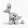 Pozbee Scultura a forma di cane che fa la cacca in argento, regalo divertente per gli amanti degli animali domestici, statua decorativa estetica a forma di cane con palloncino, statuetta per tavolino