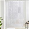 Furlinic Tenda Doccia Trasparente 240x200cm Antimuffa Impermeabile EVA Vasca da Bagno Ciottoli Con pietre sul fondo Con 16 ganci