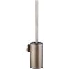 JIUJ Scopino e supporto per WC in acciaio inox, montaggio a parete, facile da installare, manico lungo, detergente resistente per bagno (bronzo)