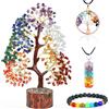 Crocon Albero della Vita con 7 chakra, braccialetto e 2 ciondoli in cristalli un pietre curative idea regalo per donne decor per la casa regali di compleanno per donne, regalo donna, mamma e sorella