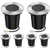 ledscom.de 6 pz. luce da incasso a terra BOLI per esterni, IP67, acciaio inox, rotonda, 108mm Ø, 1x GU10 max. 15W