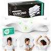 Shootforthestars CERVICALFLEX Cuscino Cervicale per Dormire in Memory Foam Comodo Fin dalla Prima Notte - Cuscino Ortopedico Cervicale Ergonomico per Dormire di Lato o Supini Sfoderabile e Lavabile (Bianco)