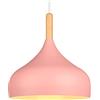 iDEGU Lampadario a Sospensione Retrò 24cm Lampada a Soffitto in Legna Metallo Moderna LED Lampada a Sospensione Stile Scandinavo Plafoniera per Soggiorno Sala da Pranzo Camera da Letto (Rosa)