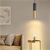 Mikeru Black And Brass Gold Cilindro Sospensione, 3 Temperature Di Colore 3000k/4500k/6500k Lampadari Cilindro Φ6*30cm Per Bancone Led Sospensione Lampada Per Sala Da Pranzo, Ufficio E Bar-1Pack