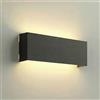 Voltix 30w Applique da Parete Interno ed Esterno LED IP65, 2700Lm Lampada da Parete Moderna in Alluminio e Vetro, Luci da Esterno, Applique Camera da Letto e Corridoio, (3000K-Luce Calda, Nero)