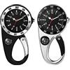JewelryWe Clip-on Orologio al Quarzo con Bussola in Lega Universale Zaino Fibbia Orologio Fluorescente quadrante Fibbia di Sicurezza per Medici Infermieri Arrampicata su Roccia Fitness e Altro