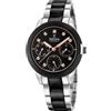 Festina Orologio Donna Analogico Acciaio Inossidabile 316L Nero - Quarzo Multifunzione - Vetro zaffiro alta resistenza - Impermeabile 5 ATM - Calendario F20497/3 - Ceramic