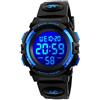 Dayllon Orologio digitale per bambini Sport all'aperto 50 m impermeabile Orologio elettronico Allarme 12/24 h Cronometro Calendario Ragazzo Ragazza Orologio analogico,Blu Nero X