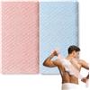 XETHI, 2 Asciugamani Esfolianti per Doccia Lunghi | 25x100cm Telo Schiena | Panno Giapponese per Cura del Corpo, Blu e Rosa