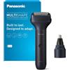 Panasonic XSHAPE JUNIOR MULTISHAPE Sistema Modulare ER-CBL1, ER-CNT1 & ER-CSF1 Set, Unità principale con Testina per naso, orecchie e viso, Testina rasoio a 3 lame, batteria ricaricabile ioni di litio