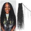 Enbeautiful Boho Faux Locs Crochet Hair 9 Pack 24 Inch Pre-Looped Goddess Soft Locs with Curly Ends Bohemian River Loc Crochet Hair Extensions for Women, 1B#