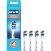 Oral-B Trizone - Testine per spazzolino elettrico, 4 pezzi, rimuovi placca, 3 zone di setole per una pulizia profonda, colore: bianco