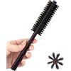 PERFEHAIR Piccola spazzola rotonda per capelli sottili o corti, mini spazzola rotonda con setole di cinghiale, per uomini e donne