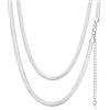 FindChic Collana Donna in Acciaio Inossidabile Collana Snake Donna Piatta 5mm Girocollo a Catena Serpente Lunghezza 38cm Confezione Regalo