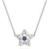Swarovski Stella Collana Pendente, con Cristalli e ZirconiaSwarovski , Placcata in Tonalità Rodio, Azzurro