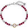 Clondo Bracciale Uomo Donna As Roma in Acciaio - Collezione Ufficiale Calcio - Accessorio Elegante e Sportivo con Logo - Idea Regalo per Tifosi - Vari Modelli Disponibili (Beads Classic Roma)