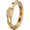 Flongo Anello da Donna con Croce in Oro: Anello Classico con Croce Rosario, Anello di Fede Elevato, Amuleto Cristiano, Gioiello Regalo per Donne, 7(N1/2), Acciaio inossidabile