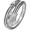 Flongo Bracciale da Donna Elastico Serpente: Bracciale Multifili Lungo con Zirconi Brillanti in Acciaio Inossidabile Idee Regalo per lei