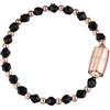 Breil, Collezione Magnetica System, Bracciale Donna Light & Shadow, con Catena in Acciaio Lucido Color Oro Rosa e Sfere in Onice Sfaccettata, Pratica Chiusura con Magnete, Rosa-Nero, Misura 19 Cm