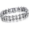 Cupimatch Bracciale da uomo in acciaio inox, grande larghezza, da motociclista, catena a maglia barbazzale, catena da moto, lucido, 21.5 centimeters, Acciaio inossidabile, Senza pietra.