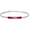 Clondo Bracciale Uomo Donna As Roma in Acciaio - Collezione Ufficiale Calcio - Accessorio Elegante e Sportivo con Logo - Idea Regalo per Tifosi - Vari Modelli Disponibili (Full Red Plate AS Roma)
