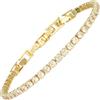 RIZILIA Bracciale Tennis Minimalista Donna Zirconia Cubica Bianca 3mm Taglio Brillante Placcato Oro Giallo 14K Lunghezza Regolabile 16,5-19cm Gioielli Statement Eleganti Idea Regalo Confezionata