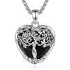 CELESTIA Ciondolo Albero della Vita Donna con Ossidiana Nera, Gioielli Festa della Mamma, Collane Placcato Argento, Regalo per la Mamma, Nonna, Regali Compleanno Donna di 50, 60, 70 Anni